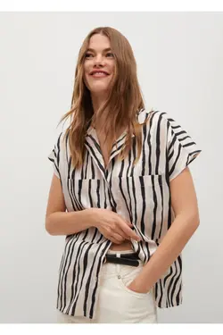 پیراهن راه راه برش پهن - یاری شاپ