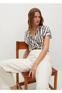 پیراهن راه راه برش پهن - یاری شاپ