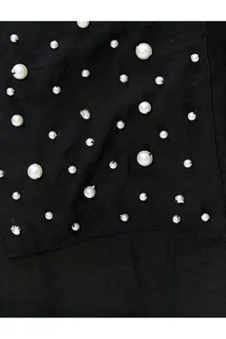 پیراهن ریلکس با جزئیات مروارید آستین بلند - یاری شاپ