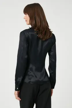 پیراهن زنانه دکمه دار فلزی طلایی 3sak60001uw - یاری شاپ