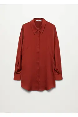 پیراهن زنانه ساتن قرمز کلارت - یاری شاپ