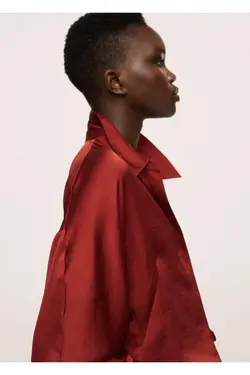 پیراهن زنانه ساتن قرمز کلارت - یاری شاپ