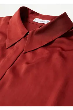 پیراهن زنانه ساتن قرمز کلارت - یاری شاپ