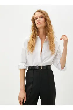 پیراهن زنانه ساده مایل به یقه نوک تیز 3sak60083uw - یاری شاپ