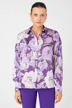 پیراهن زنانه طرح بنفش 3WAK60121CW - یاری شاپ