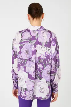 پیراهن زنانه طرح بنفش 3WAK60121CW - یاری شاپ