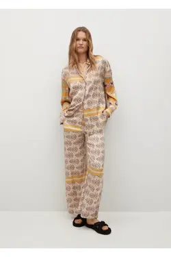 پیراهن زنانه طرح دار برش پهن - یاری شاپ