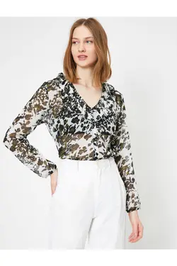 پیراهن زنانه طرح دار سبز - یاری شاپ