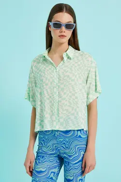 پیراهن زنانه طرح سبز 2SAL60173IW - یاری شاپ