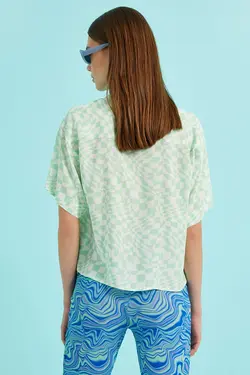 پیراهن زنانه طرح سبز 2SAL60173IW - یاری شاپ