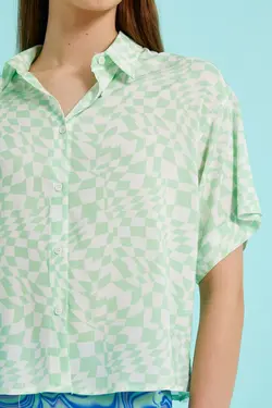پیراهن زنانه طرح سبز 2SAL60173IW - یاری شاپ