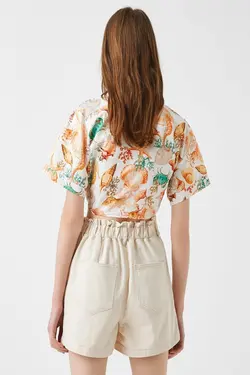 پیراهن زنانه طرح نارنجی 1YAK62371UW - یاری شاپ