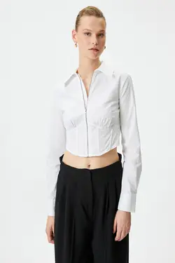 پیراهن زنانه مایل به سفید 4WAK60291PW - یاری شاپ