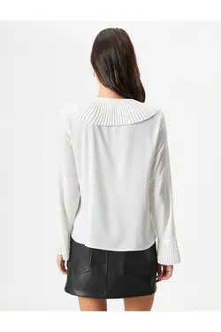 پیراهن ژولیده با آستین بلند با جزئیات کراوات - یاری شاپ