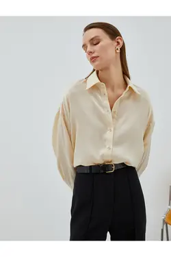 پیراهن ساتن Relax Fit آستین بلند - یاری شاپ