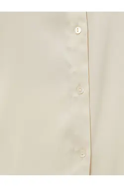 پیراهن ساتن آستین بلند دکمه دار - یاری شاپ