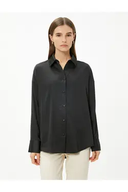 پیراهن ساتن آستین بلند دکمه دار - یاری شاپ