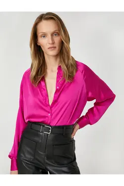 پیراهن ساتن آستین بلند راگلان - یاری شاپ