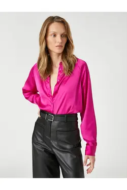 پیراهن ساتن آستین بلند راگلان - یاری شاپ