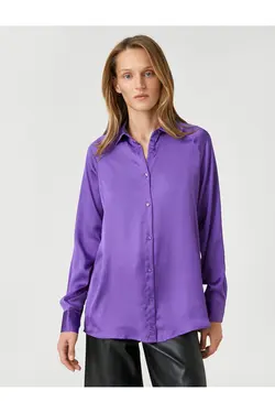 پیراهن ساتن آستین بلند راگلان - یاری شاپ