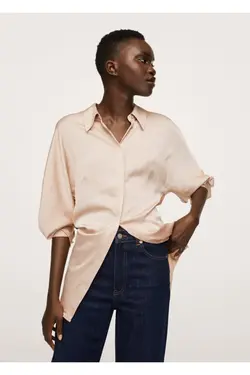 پیراهن ساتن پاستلی زنانه با نمای ساتن - یاری شاپ