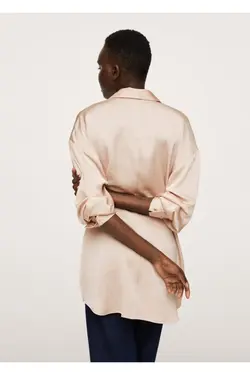 پیراهن ساتن پاستلی زنانه با نمای ساتن - یاری شاپ