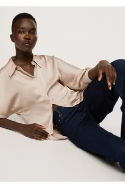 پیراهن ساتن پاستلی زنانه با نمای ساتن - یاری شاپ