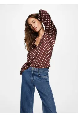 پیراهن ساتن خال خال - یاری شاپ