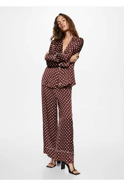 پیراهن ساتن خال خال - یاری شاپ