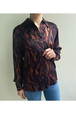 پیراهن ساتن طرح دار - یاری شاپ