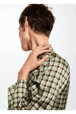 پیراهن ساتن طرح دار - یاری شاپ