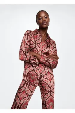 پیراهن ساتن طرح دار - یاری شاپ