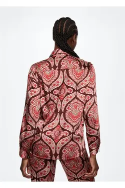 پیراهن ساتن طرح دار - یاری شاپ