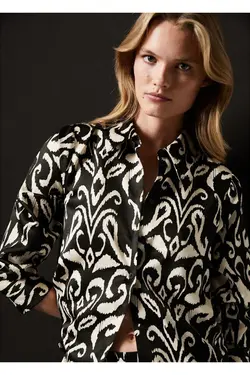 پیراهن ساتن طرح دار - یاری شاپ