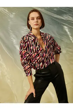 پیراهن ساتن طرح دار - یاری شاپ