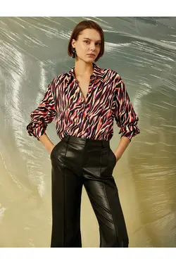 پیراهن ساتن طرح دار - یاری شاپ