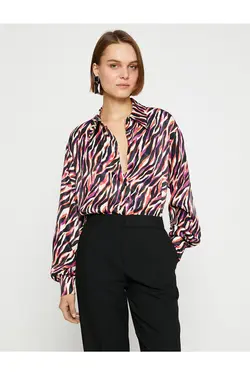 پیراهن ساتن طرح دار - یاری شاپ