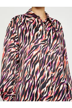 پیراهن ساتن طرح دار - یاری شاپ