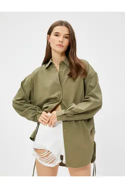 پیراهن سایز بزرگ با جزئیات جمع آوری در کناره ها - یاری شاپ