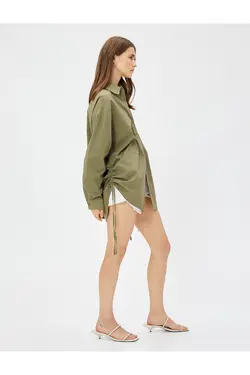 پیراهن سایز بزرگ با جزئیات جمع آوری در کناره ها - یاری شاپ