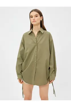 پیراهن سایز بزرگ با جزئیات جمع آوری در کناره ها - یاری شاپ