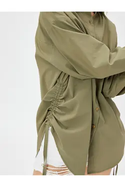 پیراهن سایز بزرگ با جزئیات جمع آوری در کناره ها - یاری شاپ