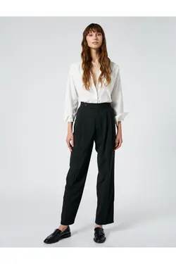 پیراهن سایز بزرگ با جیب آستین بلند با جزئیات نخی - یاری شاپ