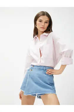 پیراهن سایز بزرگ پنبه ای جیبی - یاری شاپ