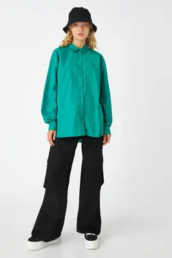 پیراهن سبز زنانه 3WAL60089IW - یاری شاپ