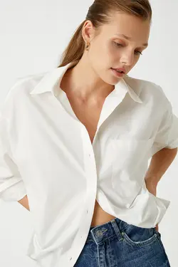پیراهن سفید زنانه 3WAK60005PW - یاری شاپ