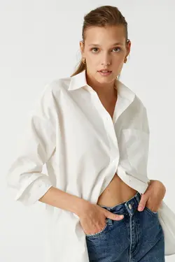 پیراهن سفید زنانه 3WAK60005PW - یاری شاپ