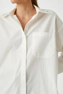 پیراهن سفید زنانه 3WAK60005PW - یاری شاپ