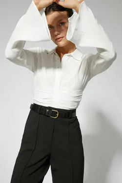 پیراهن سفید زنانه 3WAK60047IW - یاری شاپ