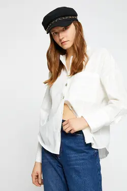 پیراهن سفید زنانه 3WAK60050CW - یاری شاپ